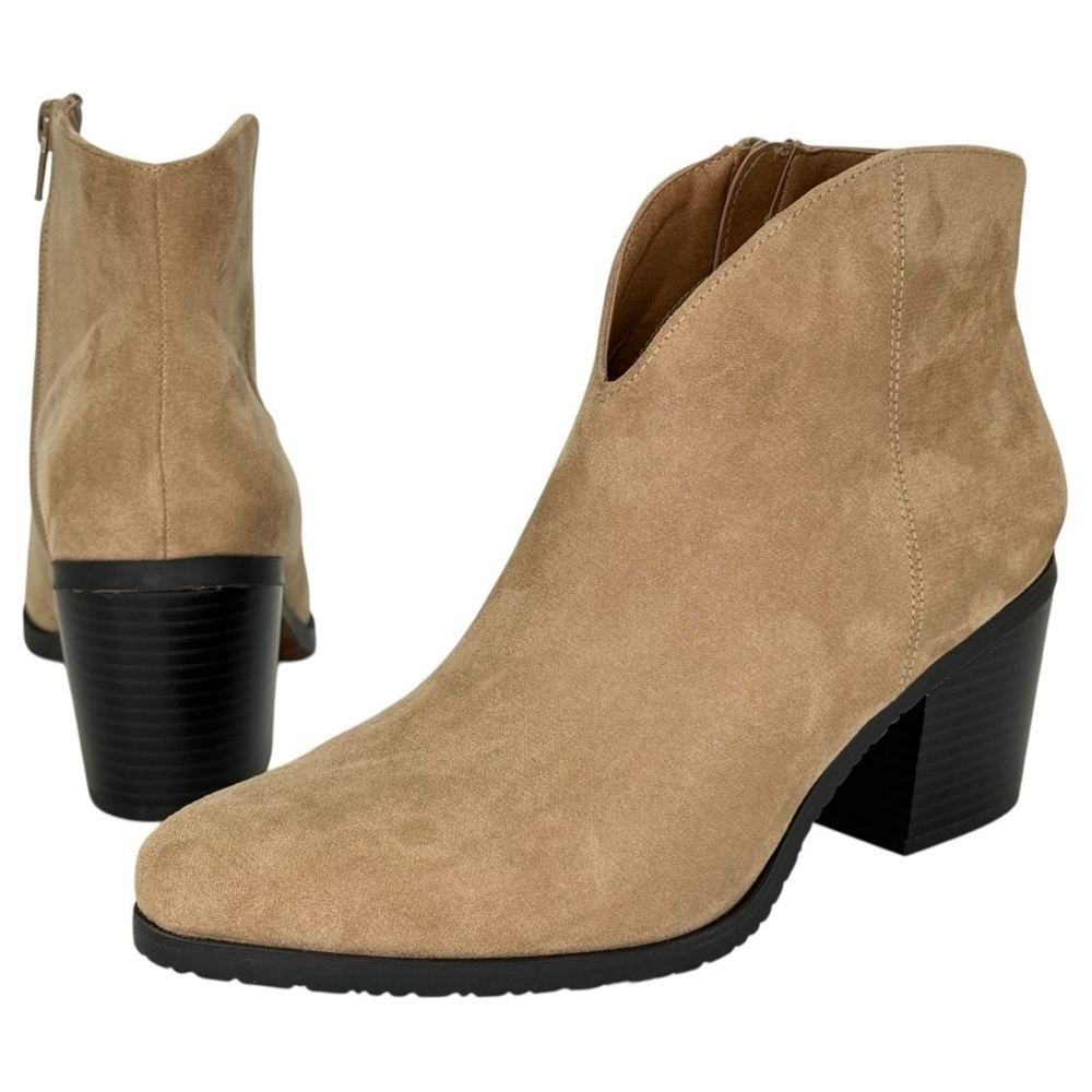 White Mountain Beachwood Tan Microsuede Womens Ankle Boots Size 9M - Picture 8 of 11